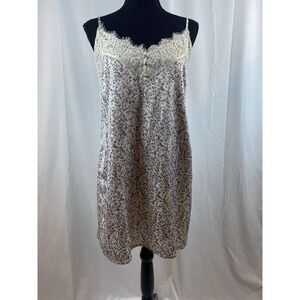 ABERCROMBIE & FITCH Ivory Floral‎ Slip Dress Lined Size Small Dainty